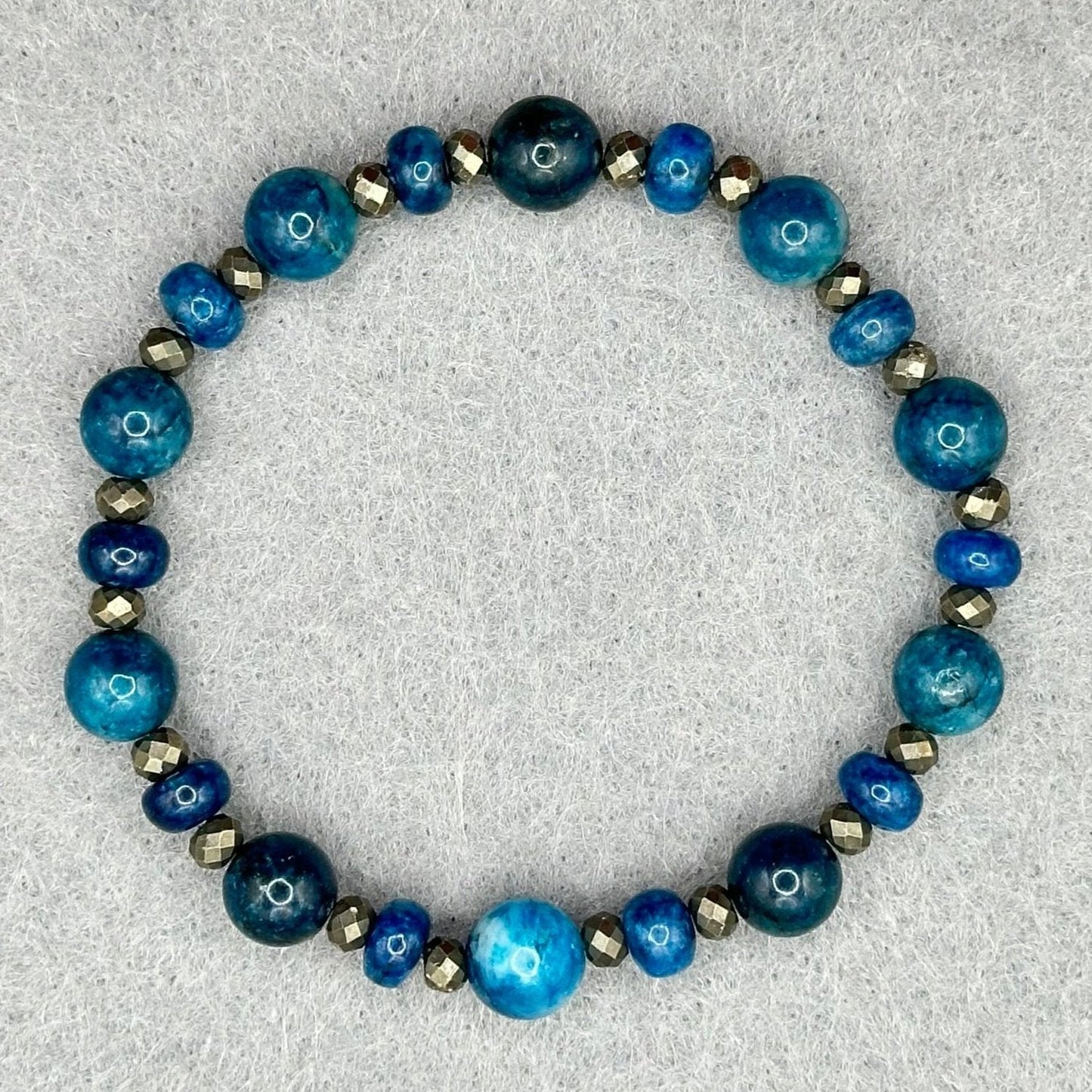 Apatite with Pyrite Stretch Bracelet